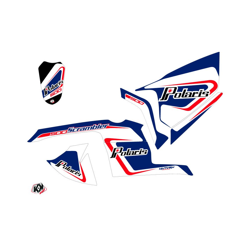 Kit Déco Quad Vintage Polaris Scrambler 500 Bleu (1997-2009)