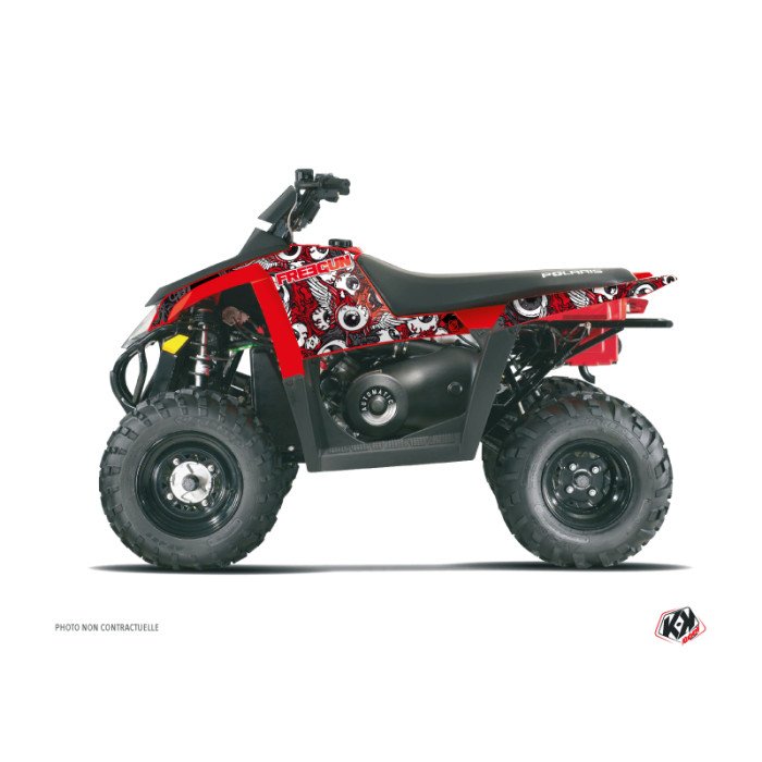 Kit Déco Quad Freegun Eyed Polaris Scrambler 500 Rouge Gris (1997-200