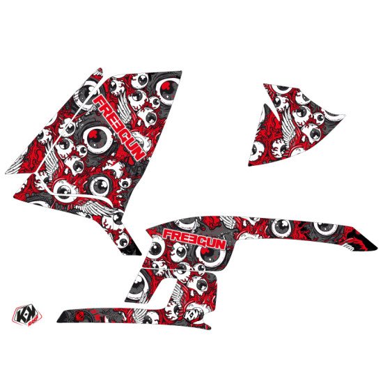 Kit Déco Quad Freegun Eyed Polaris Scrambler 500 Rouge Gris (1997-200