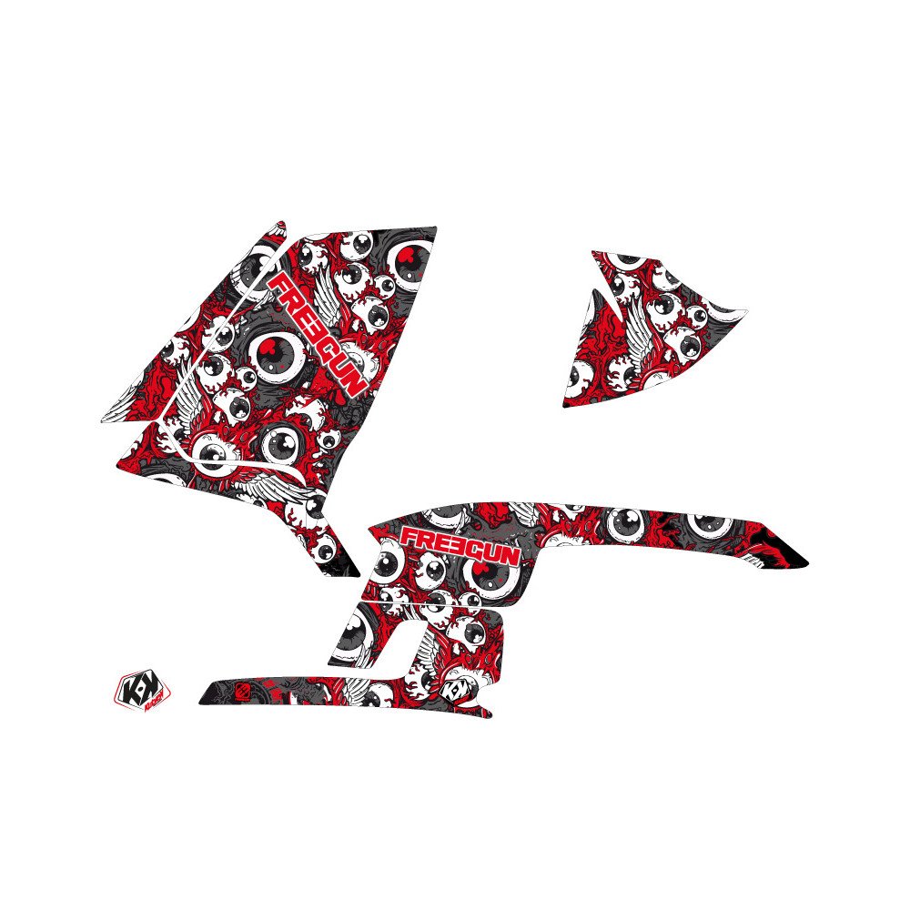 Kit Déco Quad Freegun Eyed Polaris Scrambler 500 Rouge Gris (1997-200
