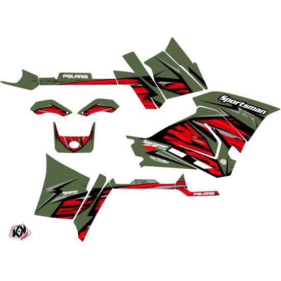 Kit Déco Quad Jungle Polaris 570 Sportsman Forest Vert Rouge (2014-20