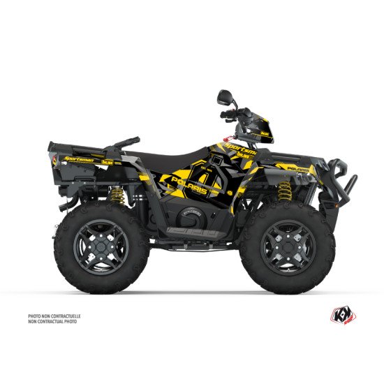 Kit Déco Quad Ohlins Polaris 570 Sportsman Forest Gris Jaune (2014-20