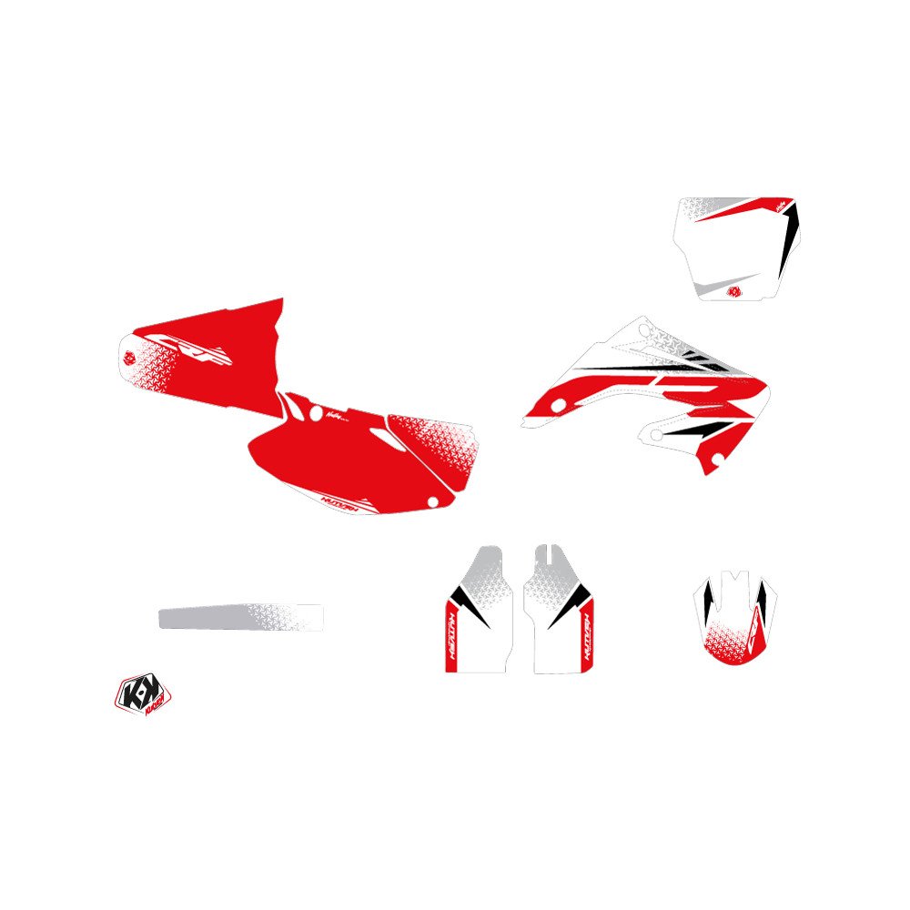 Kit Deco Moto Cross Nasting Honda 250 CR Blanc Rouge