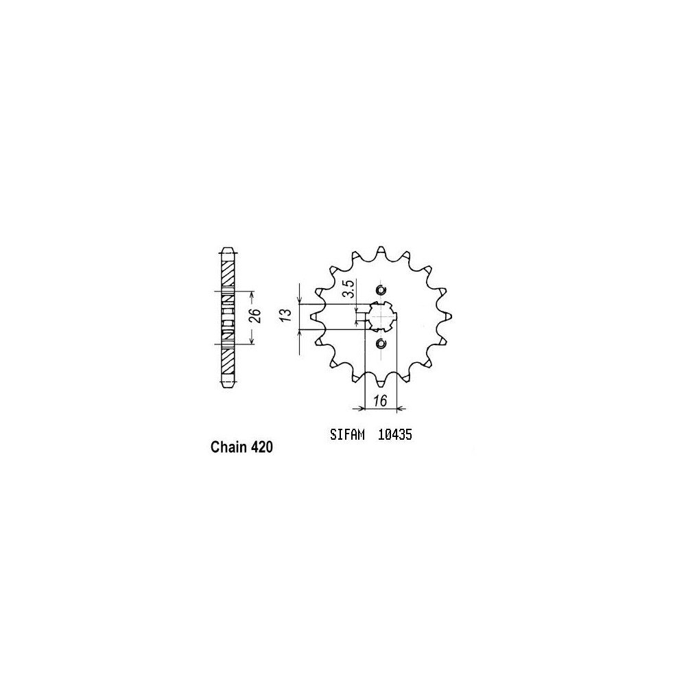Pignon TT Suzuki - 420 - 11 Dents - Made in Germany