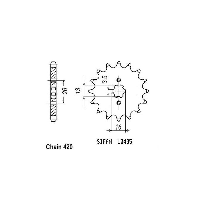 Pignon TT Suzuki - 420 - 11 Dents - Made in Germany