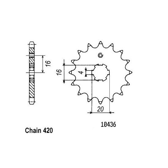 Pignon TT Kawasaki-Suzuki-Yamaha - 420 - 13 Dents - Similaire JTF546 -