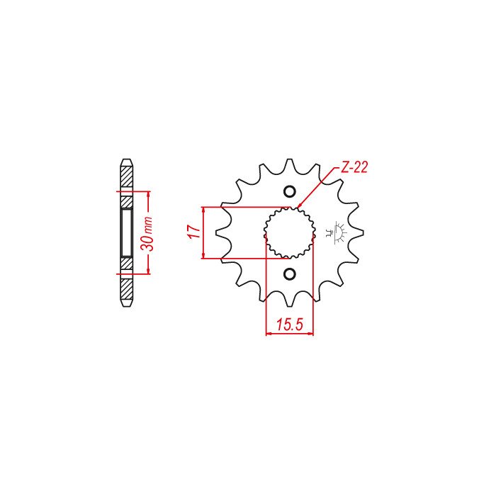 Pignon TT Lightweight Honda - 420 - 15 Dents - Similaire JTF1256 - Mad
