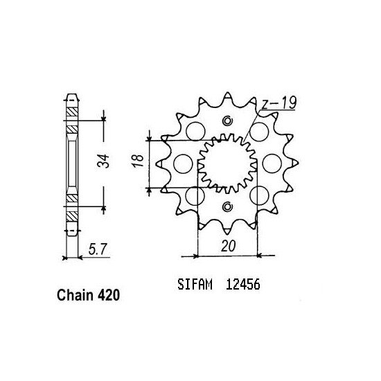 Pignon TT Honda - 420 - 15 Dents - Similaire JTF1310 - Made in Germany