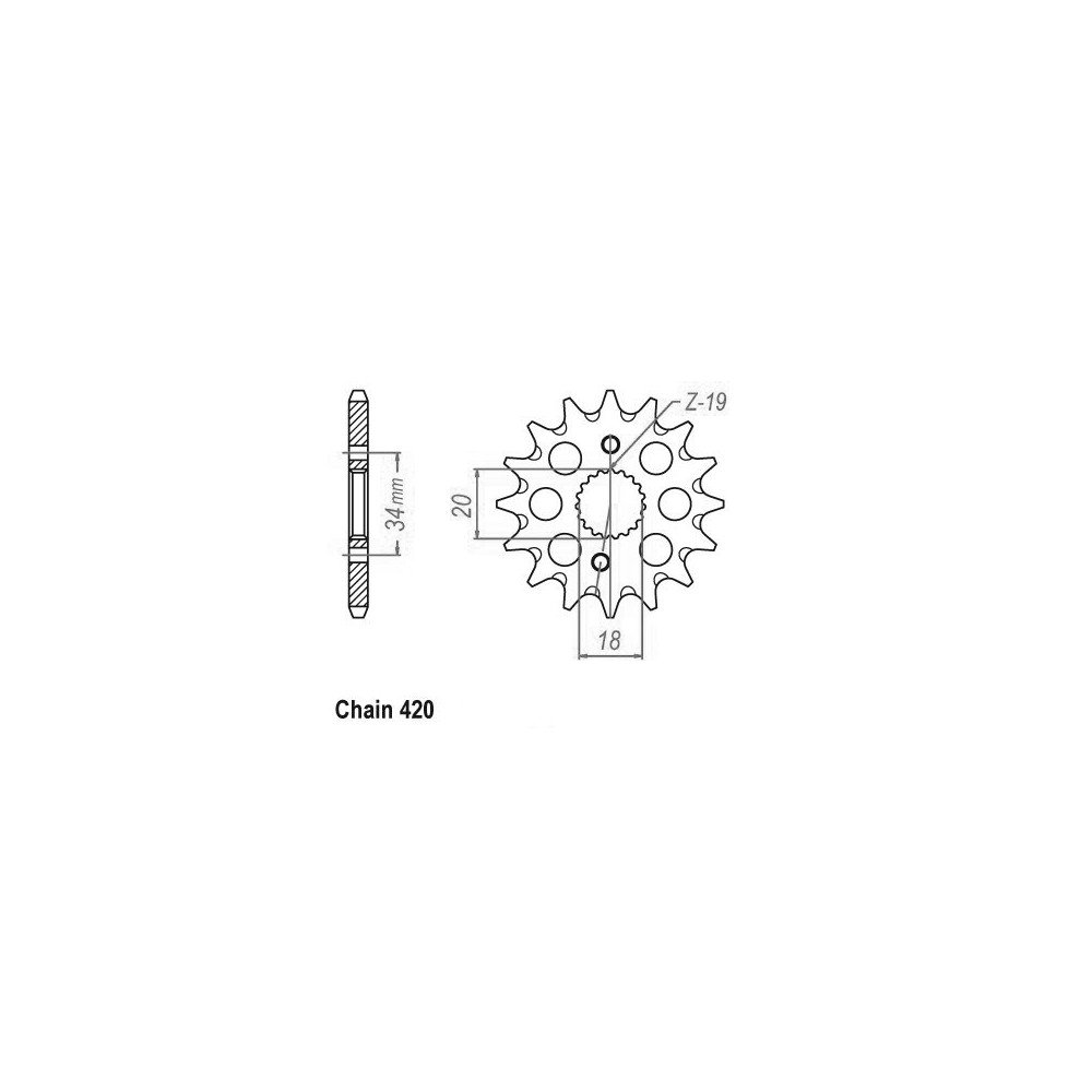 Pignon TT Lightweight Honda - 420 - 15 Dents - Similaire JTF1310 - Mad