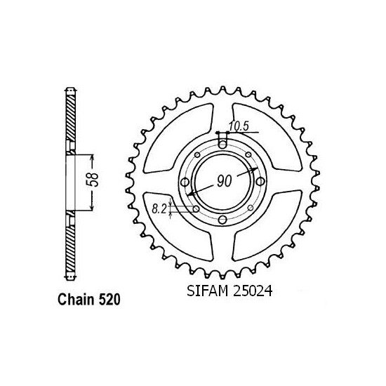 Couronne Acier TT Yamaha - 428 - 53 Dents - Made in Germany