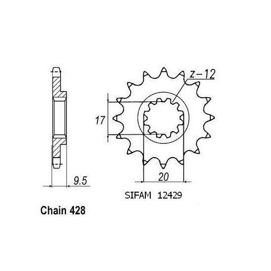 Pignon TT KTM - 428 - 13 Dents - Made in Germany