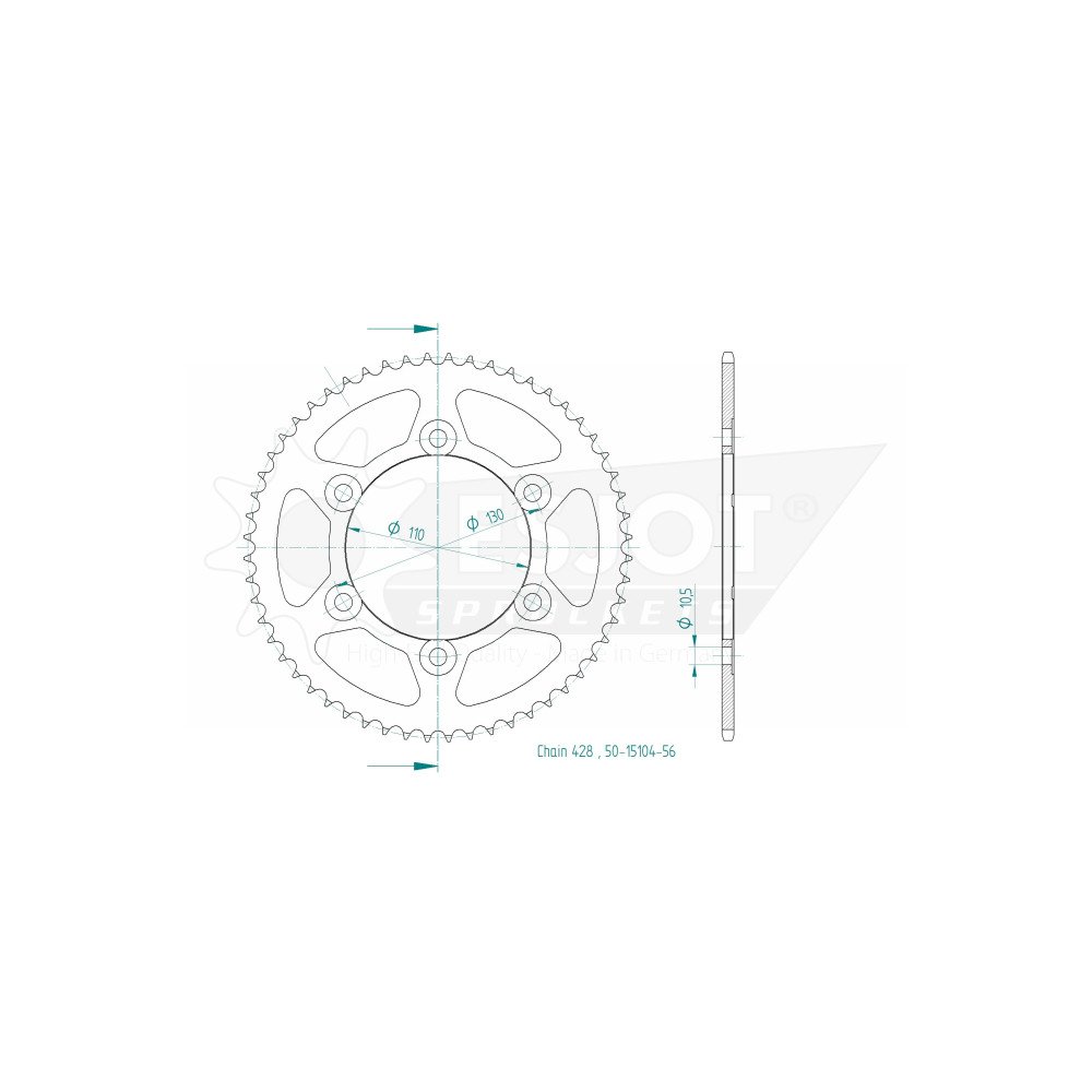 Esjot - couronne - 428 - 56 dents