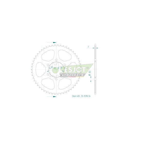 Couronne Esjot - 428 - 54 dents