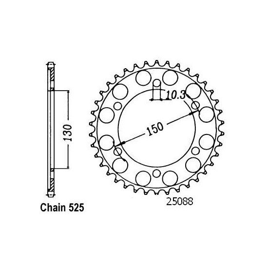 Couronne Acier Honda - 525 - 48 Dents - Made in Germany