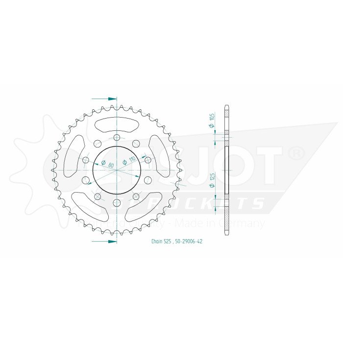 Couronne Acier Triumph - 525 - 42 Dents - Made in Germany
