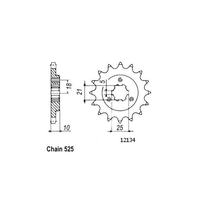 Pignon Suzuki - 525 - 15 Dents - Similaire JTF1448 - Made in Germany