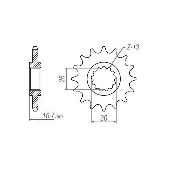 Pignon Honda - 525 - 15 Dents - Similaire JTF1370 - Made in Germany
