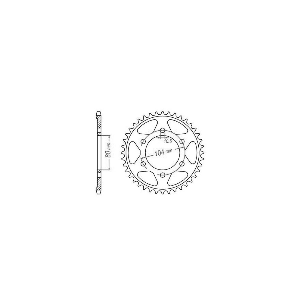Couronne Acier Kawasaki - 525 - 42 Dents - Similaire JTR1489 - Made in