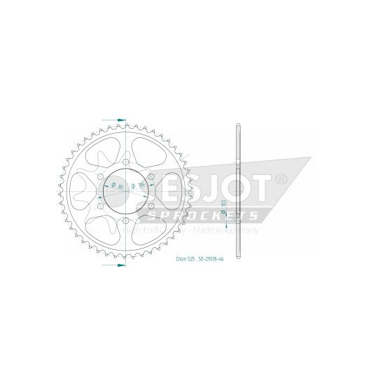 Couronne Acier - 525 - 46 Dents - Made in Germany