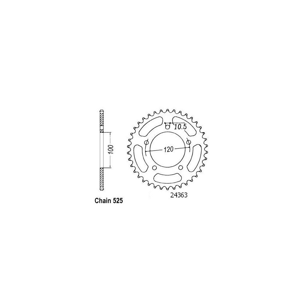 Couronne Acier Aprilia - 525 - 40 Dents - Similaire JTR702 - Made in G