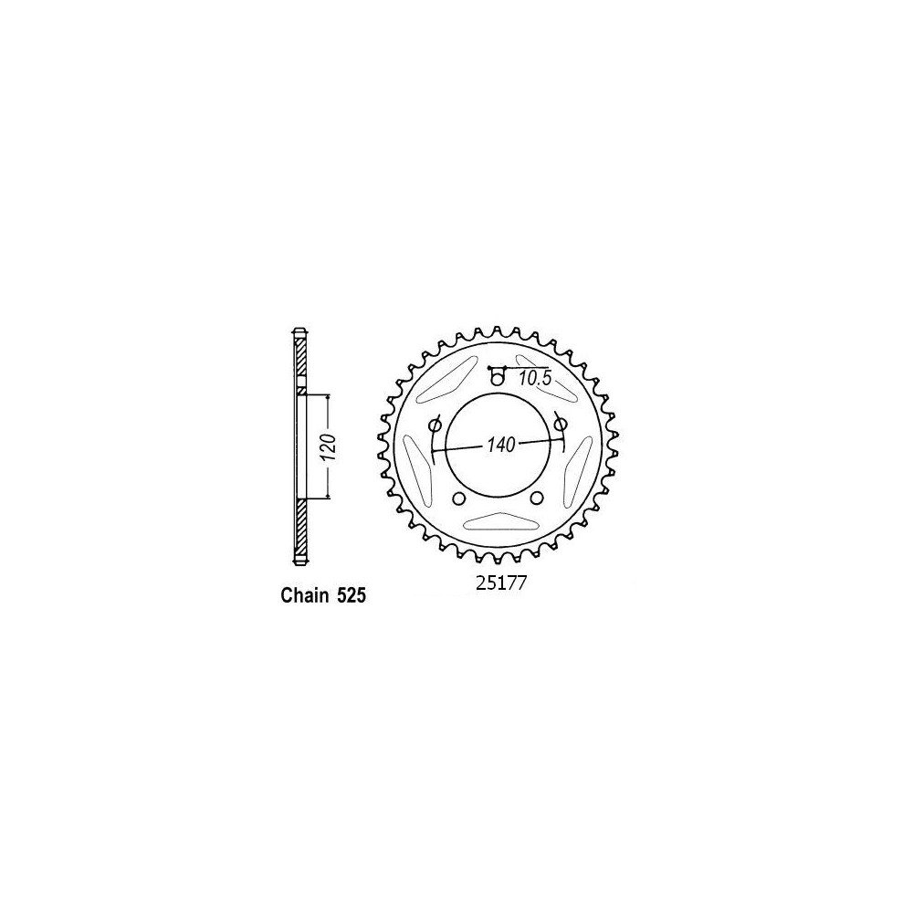 Couronne Acier Suzuki-Triumph - 525 - 45 Dents - Similaire JTR1792 - M