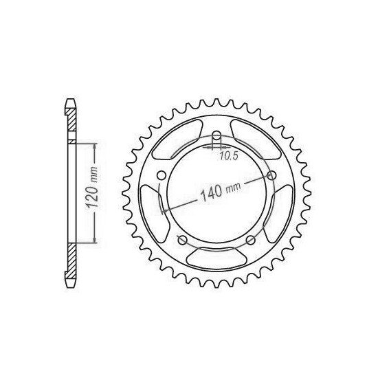 Couronne Acier Suzuki - 525 - 47 Dents - Similaire JTR1792 - Made in G