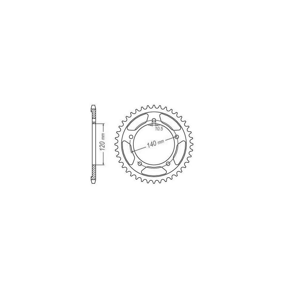 Couronne Acier Suzuki - 525 - 47 Dents - Similaire JTR1792 - Made in G