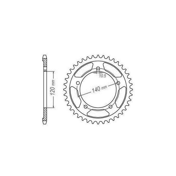 Couronne Acier Suzuki - 525 - 47 Dents - Similaire JTR1792 - Made in G
