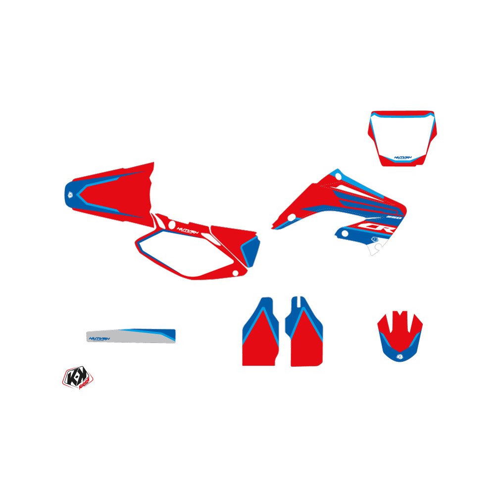 Kit Deco Moto Cross Dyna Honda 250 CR Bleu