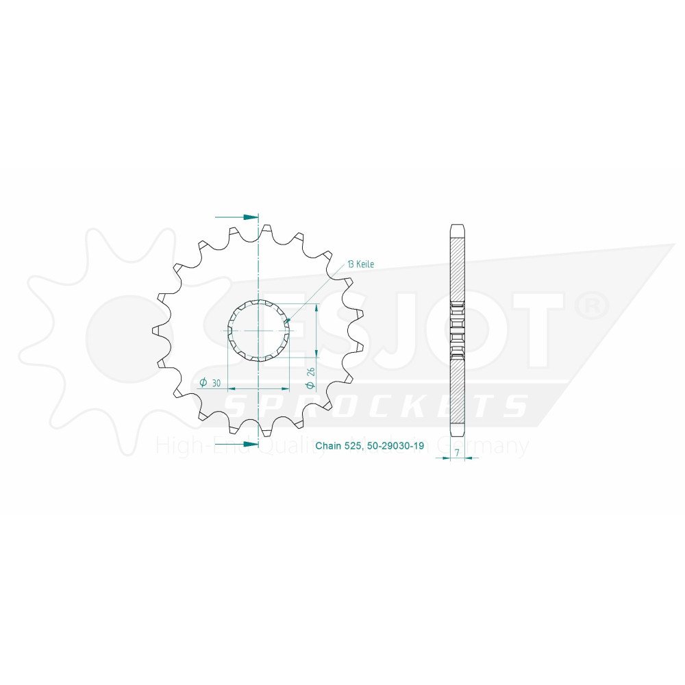 Pignon - 525 - 19 Dents - Made in Germany