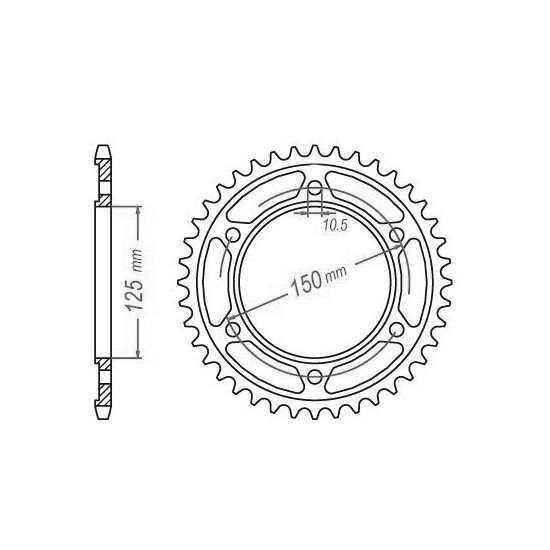 Couronne Acier KTM - 525 - 42 Dents - Similaire JTR899 - Made in Germa