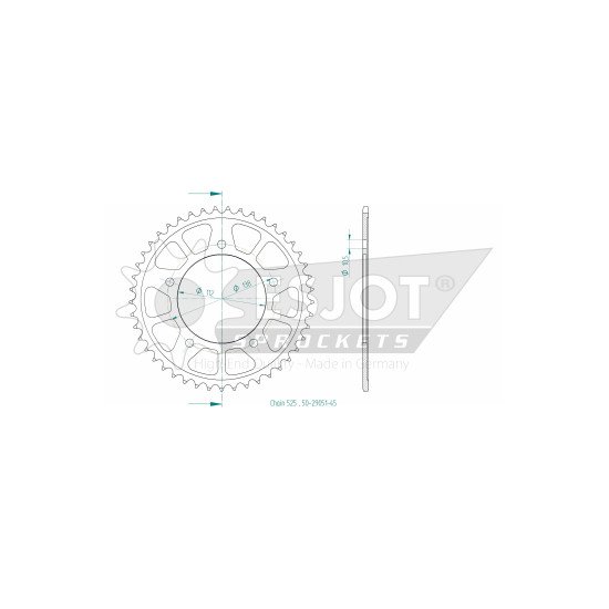 Couronne Acier - 525 - 45 Dents - Made in Germany