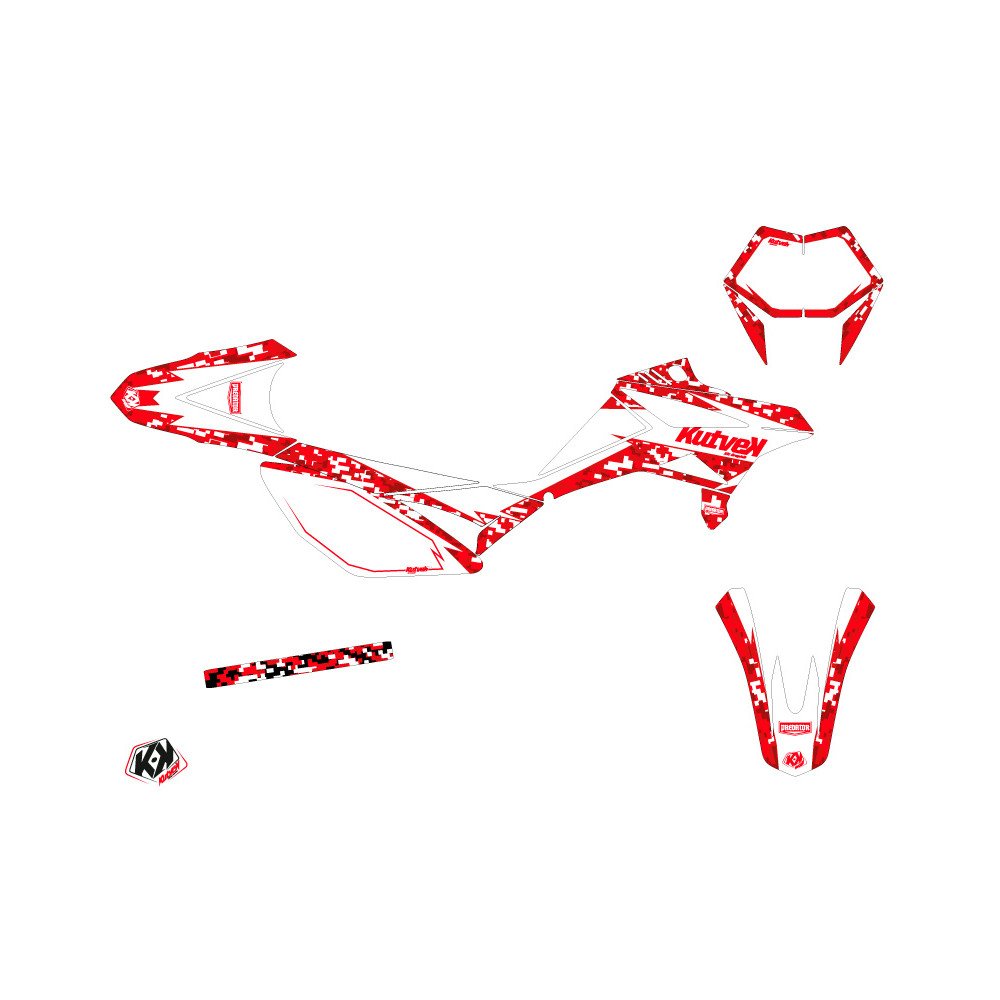 Kit Deco 50cc Predator Beta RR 50 Motard Blanc Rouge