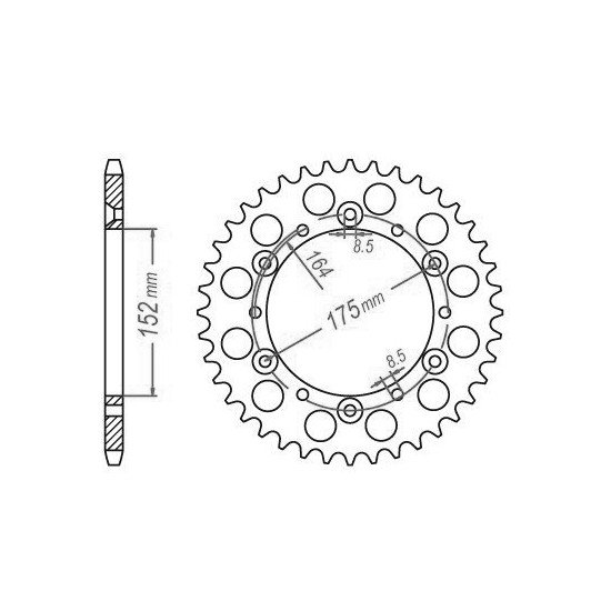 Couronne Acier TT Yamaha - 520 - 49 Dents - Similaire JTR853 - Made in