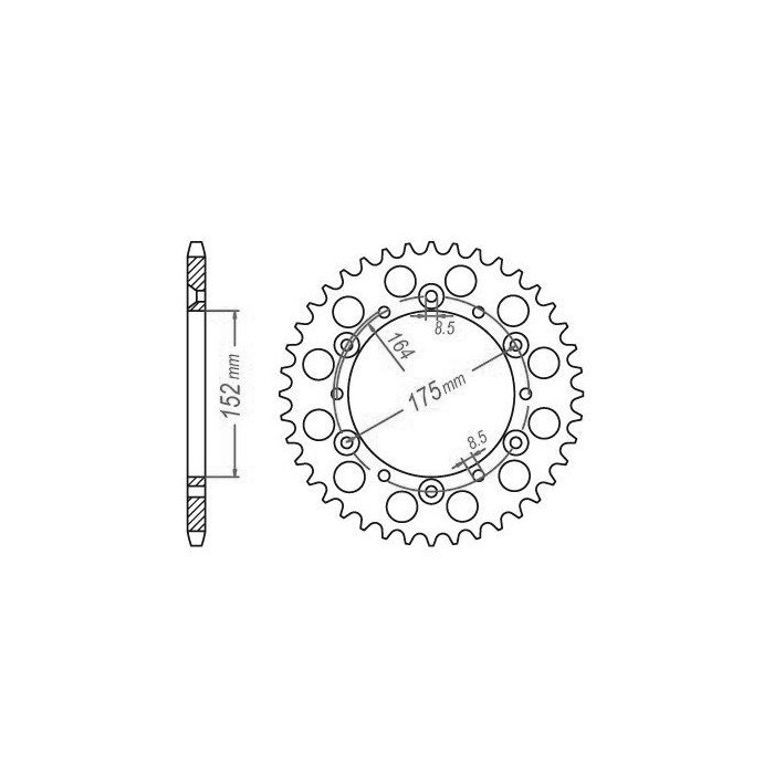 Couronne Acier TT Yamaha - 520 - 49 Dents - Similaire JTR853 - Made in