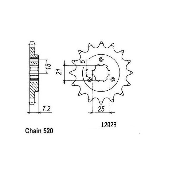 Pignon TT Suzuki - 520 - 16 Dents - Similaire JTF437 - Made in Germany