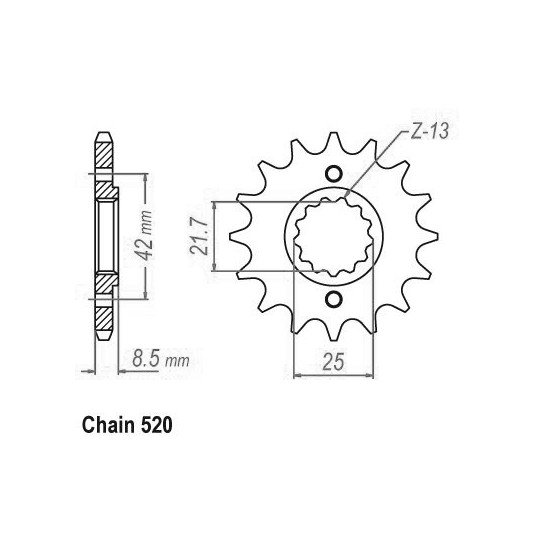 Pignon TT Suzuki - 520 - 16 Dents - Made in Germany