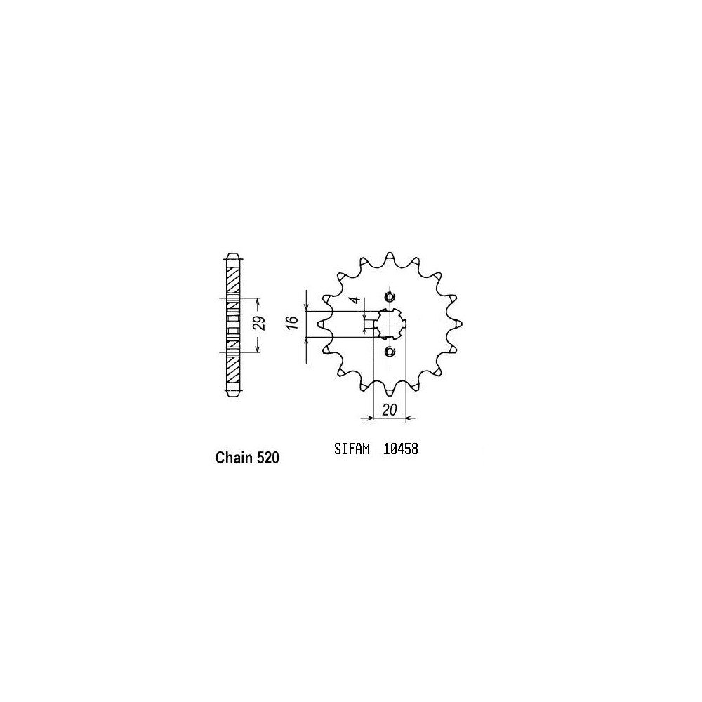 Pignon TT Kawasaki-Suzuki-Yamaha - 520 - 12 Dents - Similaire JTF422 -