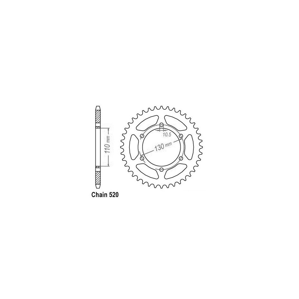 Couronne Acier Kawasaki-Suzuki-Yamaha - 520 - 45 Dents - Made in Germa