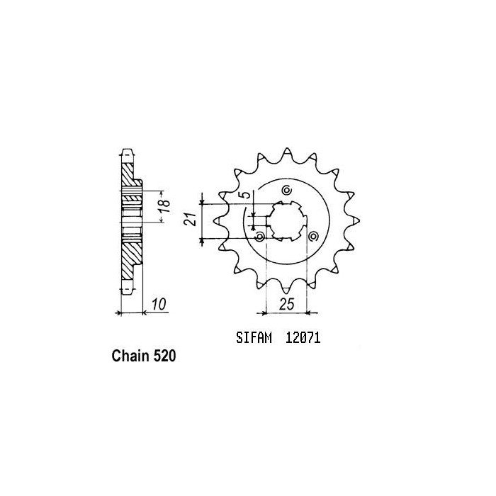 Pignon Suzuki - 520 - 15 Dents - Similaire JTF438 - Made in Germany