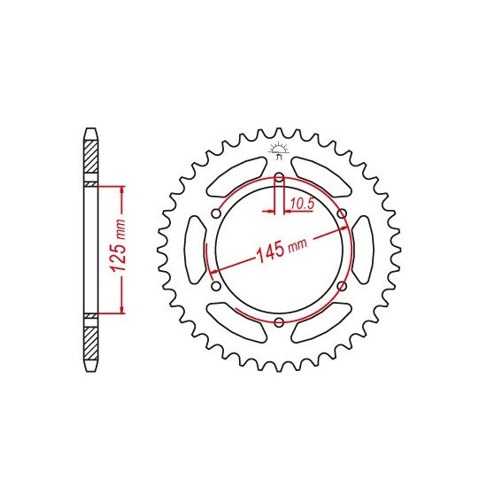 Couronne Acier TT Yamaha - 520 - 48 Dents - Made in Germany