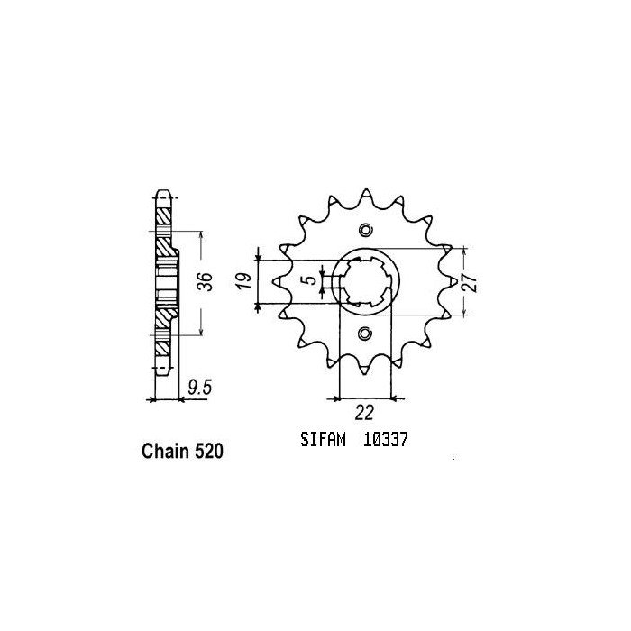 Pignon TT Honda - 520 - 13 Dents - Made in Germany