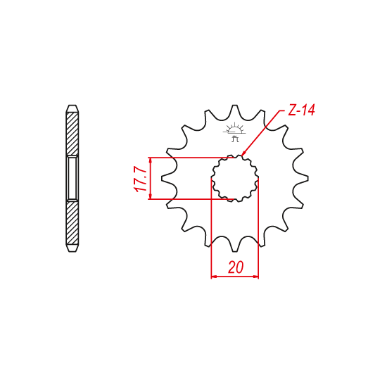 Pignon TT Lightweight Yamaha - 520 - 12 Dents - Similaire JTF564 - Mad