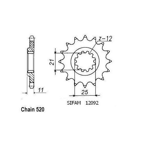 Pignon TT Husqvarna - 520 - 16 Dents - Similaire JTF824 - Made in Germ