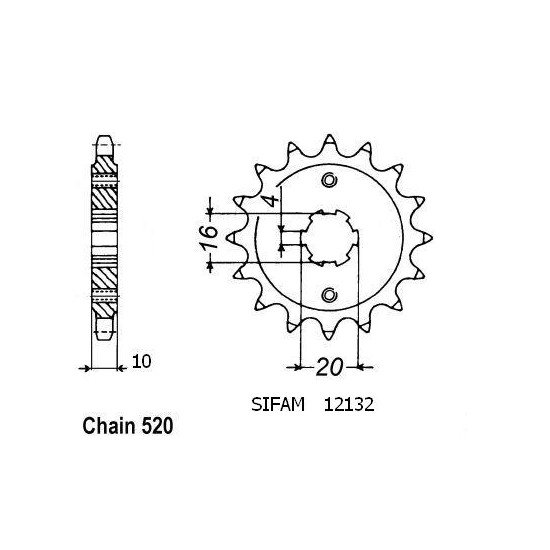 Pignon TT Husqvarna - 520 - 14 Dents - Similaire JTF720 - Made in Germ