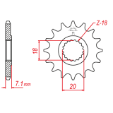 Pignon TT Lightweight Suzuki - 520 - 13 Dents - Similaire JTF427 - Mad