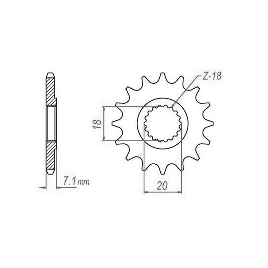 Pignon TT Lightweight Suzuki - 520 - 14 Dents - Similaire JTF427 - Mad