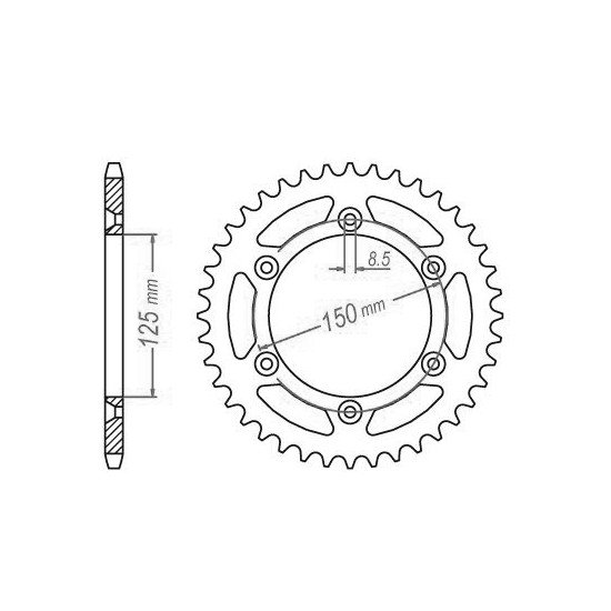 Couronne Acier TT Ultralight Husaberg-KTM - 520 - 46 Dents - Made in G