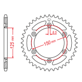 Couronne Acier TT Ultralight Husaberg-KTM - 520 - 46 Dents - Made in G