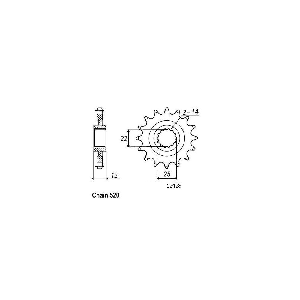 Pignon TT Gas Gas - 520 - 13 Dents - Similaire JTF715 - Made in German